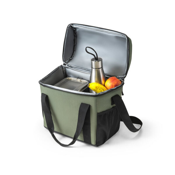 Bolsa térmica almofadada 600D ripstop em poliéster reciclado (100% rPET) - Brinde Corporativo Personalizado | Enova