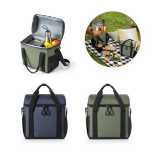 Bolsa térmica almofadada 600D ripstop em poliéster reciclado (100% rPET) - Enova Brindes Personalizados