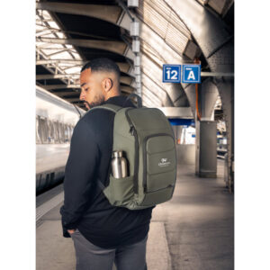 Mochila para notebook em 600D, poliéster reciclado (100% rPET), de alta densidade, com revestimento resistente à água 16" - Brinde Corporativo Personalizado | Enova