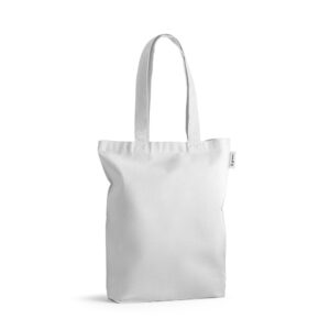 Sacola em 50% algodão, 30% algodão reciclado e 20% poliéster reciclado (220 g/m²) - Brinde Corporativo Personalizado | Enova