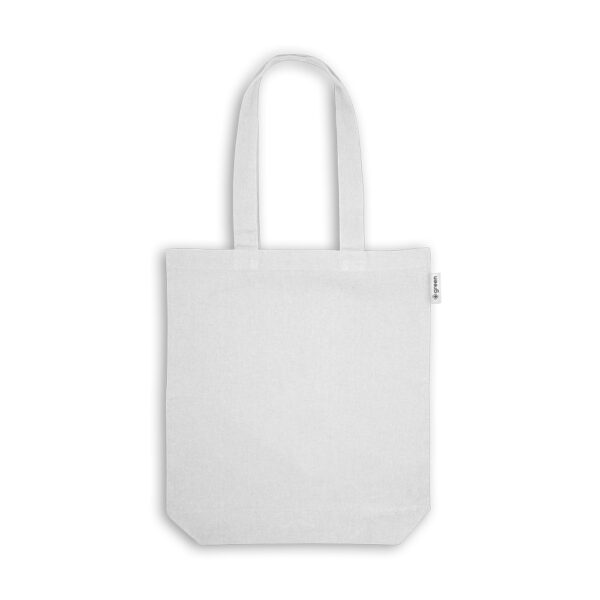 Sacola em 50% algodão, 30% algodão reciclado e 20% poliéster reciclado (220 g/m²) - Brinde Corporativo Personalizado | Enova