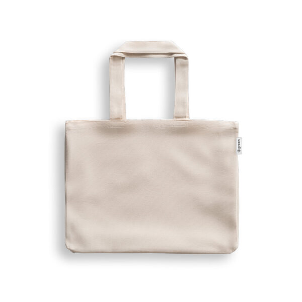 Sacola em 50% algodão, 30% algodão reciclado e 20% poliéster reciclado (220 g/m²) - Brinde Corporativo Personalizado | Enova