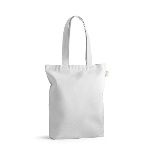 Sacola em 70% algodão reciclado e 30% poliéster reciclado (220g/m²) sem tingimento - Brinde Corporativo Personalizado | Enova