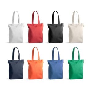 Sacola em 70% algodão reciclado e 30% poliéster reciclado (220g/m²) sem tingimento - Enova Brindes Personalizados