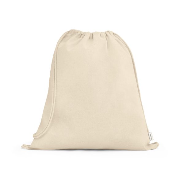Sacola tipo mochila em 100% algodão reciclado (180 g/m²) - Brinde Corporativo Personalizado | Enova