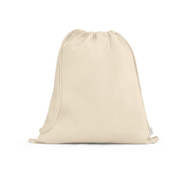 Sacola tipo mochila em 100% algodão reciclado (180 g/m²) - Enova Brindes Personalizados