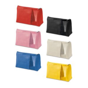Bolsa de cosméticos em microfibra - Enova Brindes Personalizados