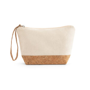 Bolsa de cosméticos em 100% de algodão e cortiça (280 g/m²) - Brinde Corporativo Personalizado | Enova