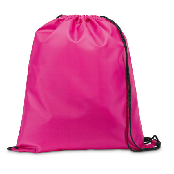 Sacola tipo mochila em 210D com cordões em preto - Brinde Corporativo Personalizado | Enova