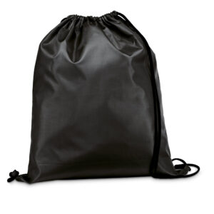 Sacola tipo mochila em 210D com cordões em preto - Brinde Corporativo Personalizado | Enova
