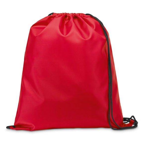Sacola tipo mochila em 210D com cordões em preto - Brinde Corporativo Personalizado | Enova