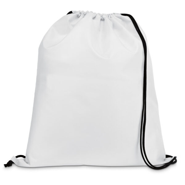 Sacola tipo mochila em 210D com cordões em preto - Brinde Corporativo Personalizado | Enova