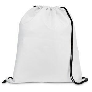 Sacola tipo mochila em 210D com cordões em preto - Brinde Corporativo Personalizado | Enova