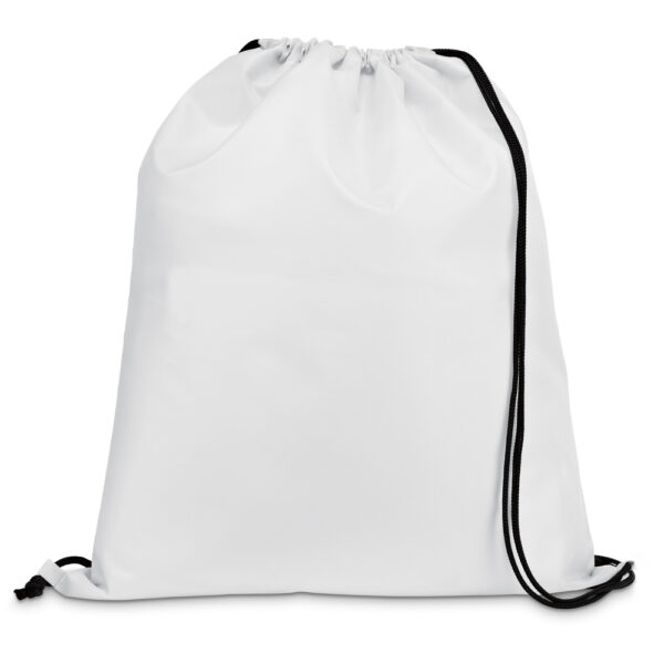 Sacola tipo mochila em 210D com cordões em preto - Brinde Corporativo Personalizado | Enova