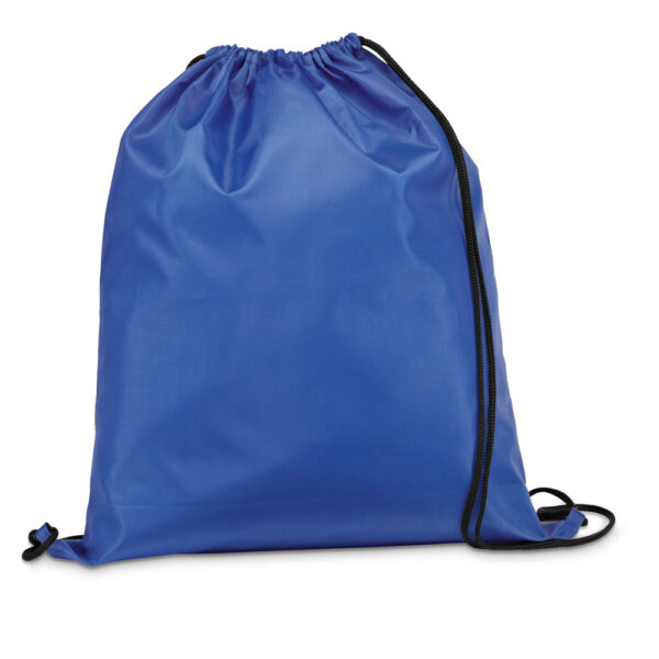 Sacola tipo mochila em 210D com cordões em preto - Brinde Corporativo Personalizado | Enova