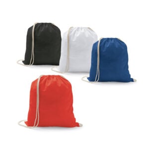 Sacola tipo mochila 100% algodão (100g/m²) - Enova Brindes Personalizados