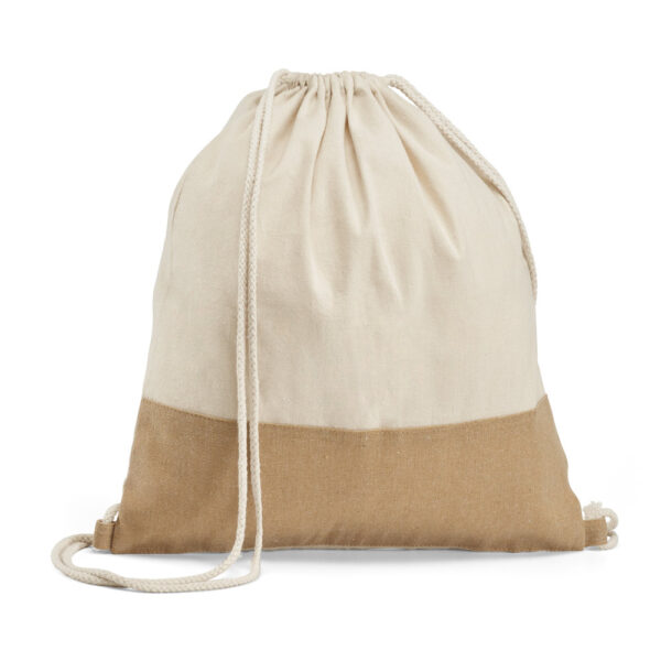 Sacola tipo mochila 100% algodão (160 g/m²) - Brinde Corporativo Personalizado | Enova
