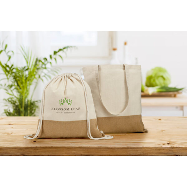 Sacola tipo mochila 100% algodão (160 g/m²) - Brinde Corporativo Personalizado | Enova