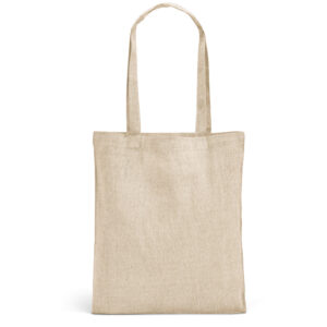 Sacola dobrável em 70% algodão reciclado e 30% poliéster reciclado (140 g/m²) sem tingimento - Brinde Corporativo Personalizado | Enova