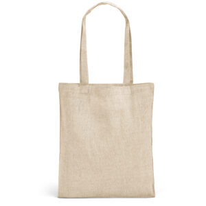 Sacola dobrável em 70% algodão reciclado e 30% poliéster reciclado (140 g/m²) sem tingimento - Brinde Corporativo Personalizado | Enova