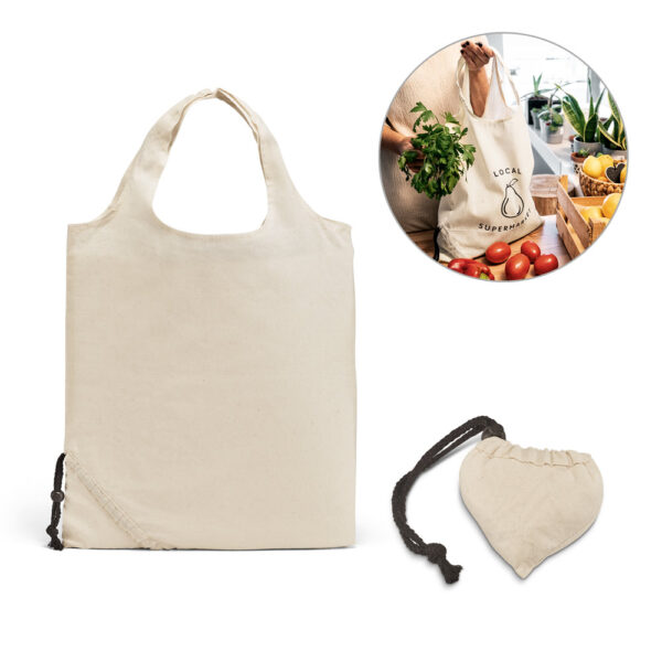 Sacola dobrável 100% algodão (100 g/m²) - Enova Brindes Personalizados