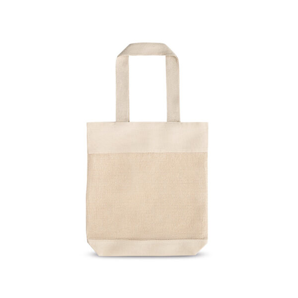 Sacola 100% algodão (180 g/m²) com malha 100% algodão (100 g/m²) - Brinde Corporativo Personalizado | Enova