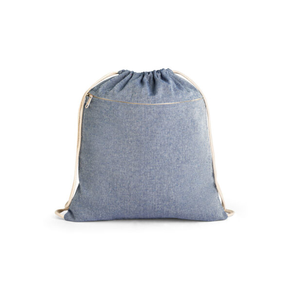 Sacola tipo mochila eem 70% algodão reciclado e 30% poliéster reciclado sem tingimento (140 g/m²) - Brinde Corporativo Personalizado | Enova