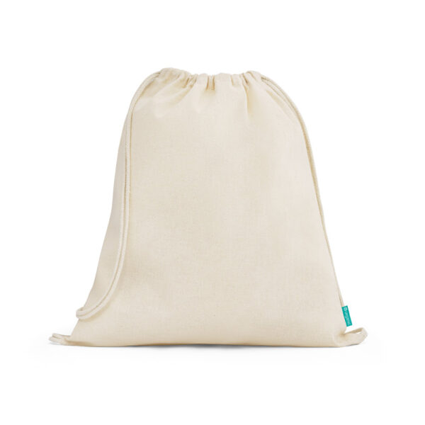 Sacola tipo mochila em algodão orgânico (120 g/m²) - Brinde Corporativo Personalizado | Enova