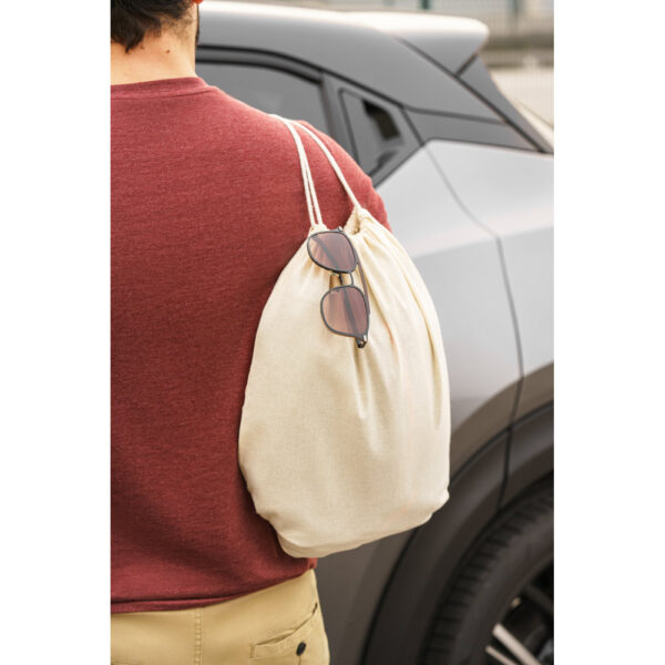 Sacola tipo mochila em algodão orgânico (120 g/m²) - Brinde Corporativo Personalizado | Enova