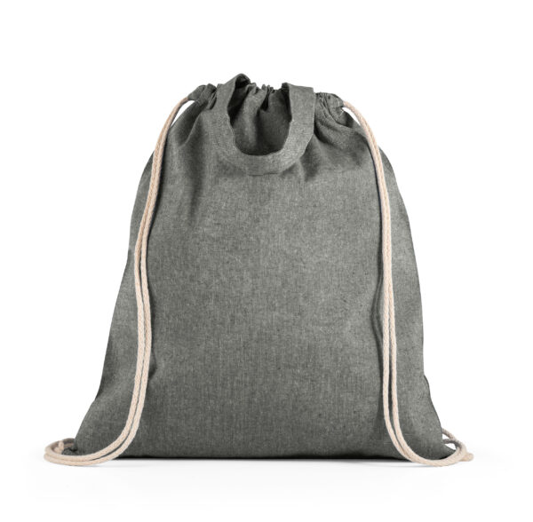 Sacola tipo mochila em 70% algodão reciclado e 30% poliéster reciclado (140g/m²) - Brinde Corporativo Personalizado | Enova