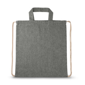 Sacola tipo mochila em 70% algodão reciclado e 30% poliéster reciclado (140g/m²) - Brinde Corporativo Personalizado | Enova