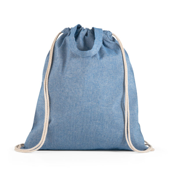 Sacola tipo mochila em 70% algodão reciclado e 30% poliéster reciclado (140g/m²) - Brinde Corporativo Personalizado | Enova
