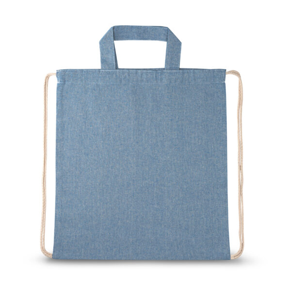 Sacola tipo mochila em 70% algodão reciclado e 30% poliéster reciclado (140g/m²) - Brinde Corporativo Personalizado | Enova