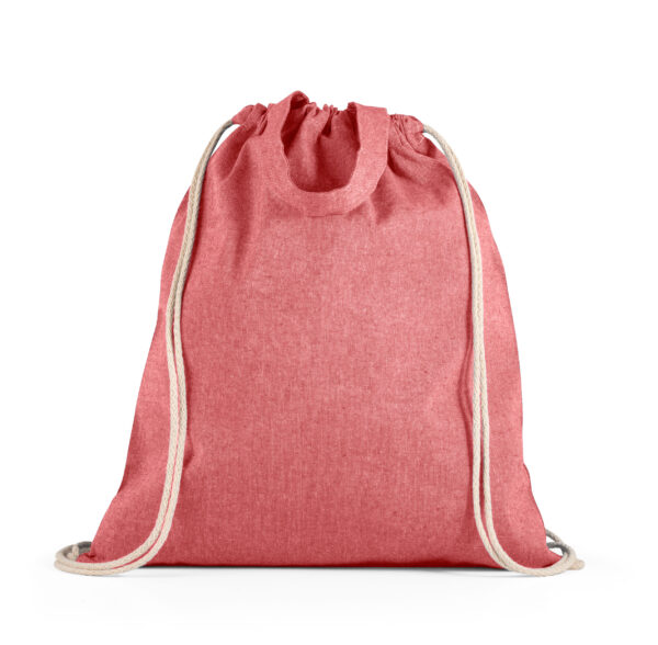 Sacola tipo mochila em 70% algodão reciclado e 30% poliéster reciclado (140g/m²) - Brinde Corporativo Personalizado | Enova