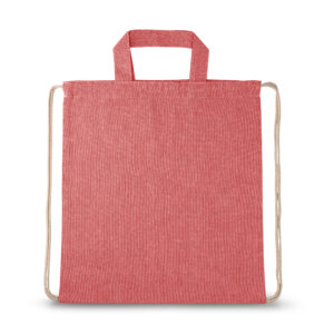Sacola tipo mochila em 70% algodão reciclado e 30% poliéster reciclado (140g/m²) - Brinde Corporativo Personalizado | Enova