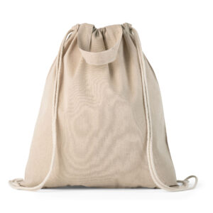 Sacola tipo mochila em 70% algodão reciclado e 30% poliéster reciclado (140g/m²) - Brinde Corporativo Personalizado | Enova