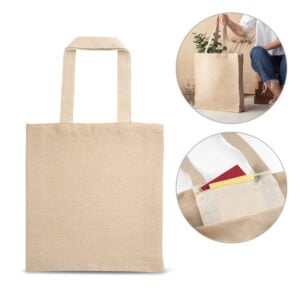Sacola em juco (mistura de algodão e juta, 275 g/m²) - Enova Brindes Personalizados