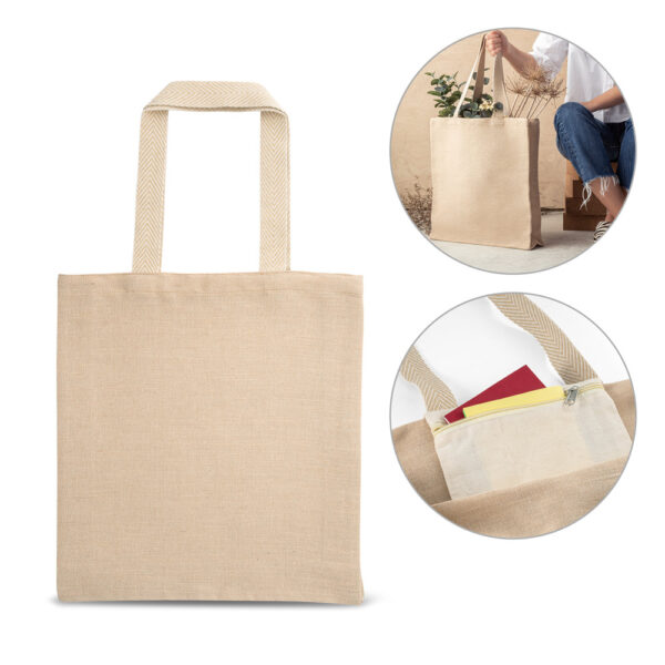 Sacola em juco (mistura de algodão e juta, 275 g/m²) - Enova Brindes Personalizados