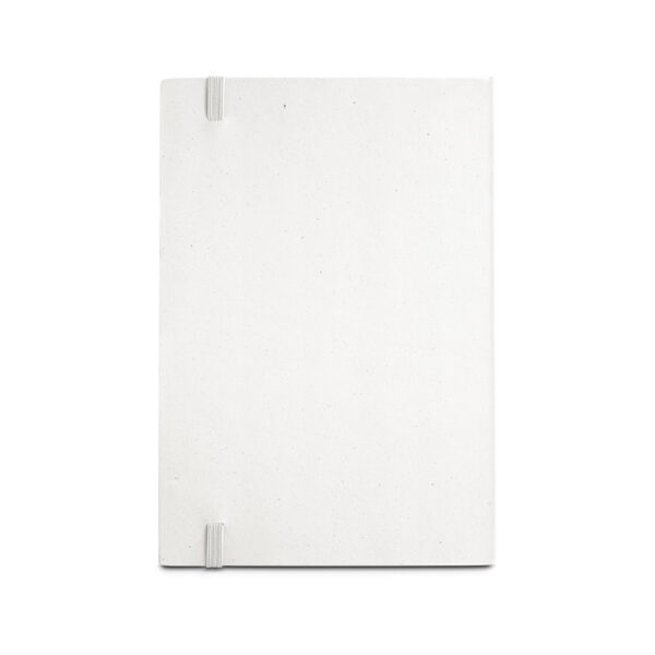 Caderno A5 produzido através de pacotes de leite reciclados com folhas pautadas recicladas - Brinde Corporativo Personalizado | Enova