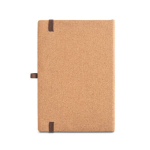 Caderno A5 de capa dura em folha de bambu e cortiça com folhas pautadas - Brinde Corporativo Personalizado | Enova
