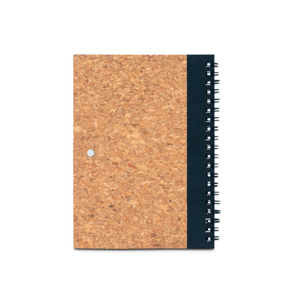 Caderno B6 em cortiça e poliéster 100% reciclado (100% rPET) com páginas lisas recicladas - Brinde Corporativo Personalizado | Enova