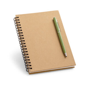 Caderno em papel kraft com páginas lisas em papel pedra (120 g/m²) - Brinde Corporativo Personalizado | Enova