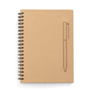 Caderno em papel kraft com páginas lisas em papel pedra (120 g/m²) - Brinde Corporativo Personalizado | Enova
