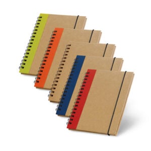 Caderno A6 em cartão com páginas lisas reciclado - Enova Brindes Personalizados