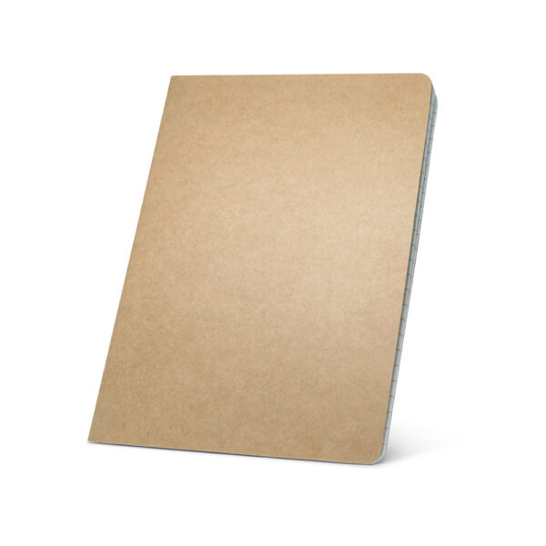 Caderno A5 em cartão kraft reciclado com páginas pautadas - Brinde Corporativo Personalizado | Enova