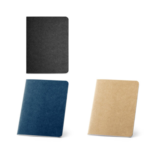 Caderno B7 em cartão kraft reciclado com páginas lisas - Enova Brindes Personalizados