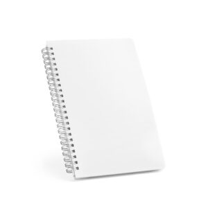 Caderno A5 em PP com tratamento antibacteriano com páginas pautadas - Brinde Corporativo Personalizado | Enova