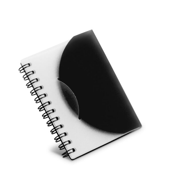 Caderno A7 em PP com folhas lisas - Brinde Corporativo Personalizado | Enova