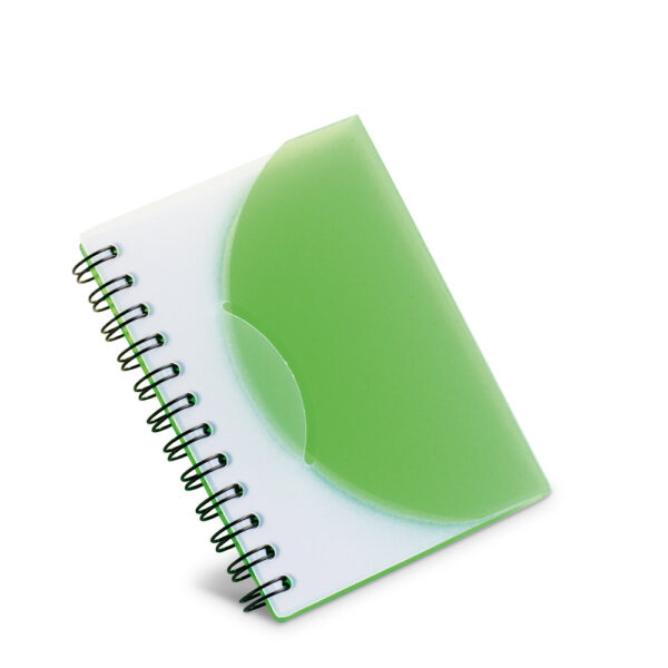 Caderno A7 em PP com folhas lisas - Brinde Corporativo Personalizado | Enova