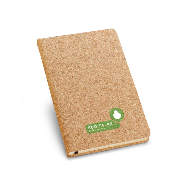 Caderno A5 em cortiça com páginas lisas - Brinde Corporativo Personalizado | Enova